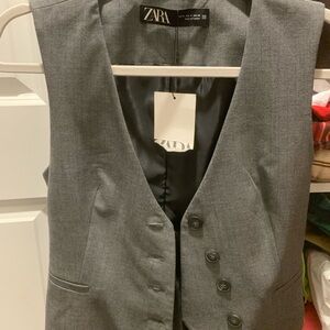 Zara Gray Blazer Vest